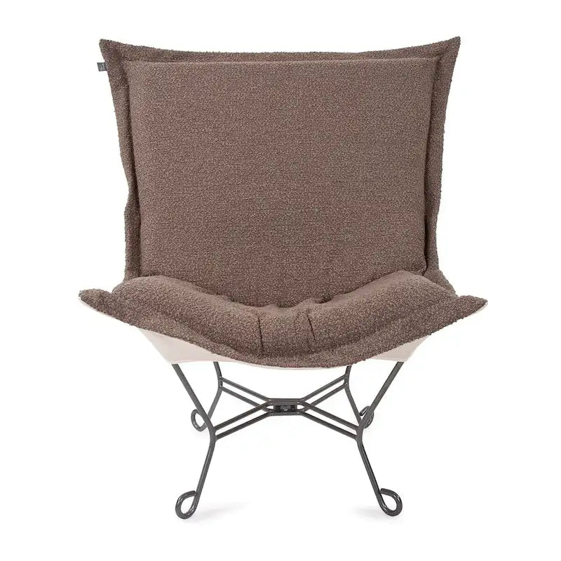 Allan Andrews Scroll Puff Chair with Titanium Frame, Barbet Collection