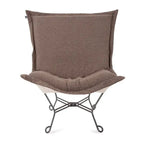 Allan Andrews Scroll Puff Chair with Titanium Frame, Barbet Collection
