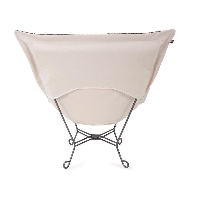 Allan Andrews Scroll Puff Chair with Titanium Frame, Barbet Collection