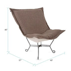 Allan Andrews Scroll Puff Chair with Titanium Frame, Barbet Collection