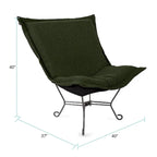 Allan Andrews Scroll Puff Chair with Titanium Frame, Barbet Collection