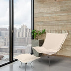 Allan Andrews Scroll Puff Chair with Titanium Frame, Barbet Collection