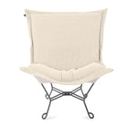 Allan Andrews Scroll Puff Chair with Titanium Frame, Barbet Collection