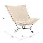 Allan Andrews Scroll Puff Chair with Titanium Frame, Barbet Collection