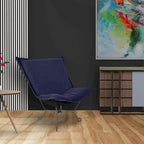 Allan Andrews Scroll Puff Chair with Titanium Frame, Barbet Collection