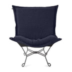 Allan Andrews Scroll Puff Chair with Titanium Frame, Barbet Collection
