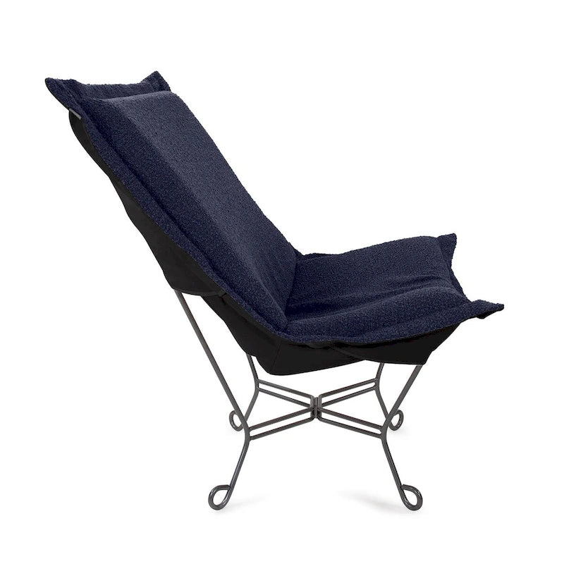 Allan Andrews Scroll Puff Chair with Titanium Frame, Barbet Collection