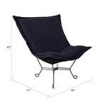Allan Andrews Scroll Puff Chair with Titanium Frame, Barbet Collection