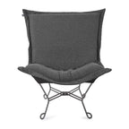 Allan Andrews Scroll Puff Chair with Titanium Frame, Barbet Collection