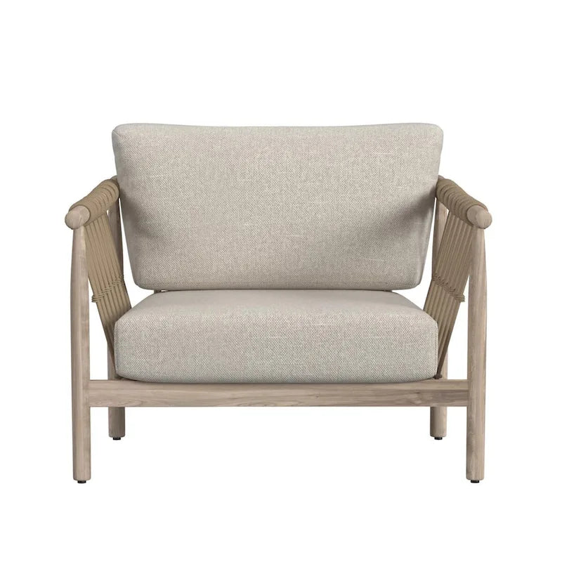 Classic Home Leo Teak Wood Outdoor Accent Chair