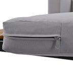 2 in 1 Modern Outdoor Metal Daybed with Wood Topped and Side Spaces