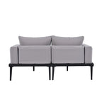 2 in 1 Modern Outdoor Metal Daybed with Wood Topped and Side Spaces