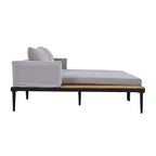 2 in 1 Modern Outdoor Metal Daybed with Wood Topped and Side Spaces