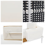 2 in 1 Modern Outdoor Metal Daybed with Wood Topped and Side Spaces