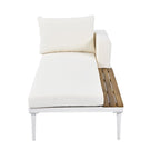 2 in 1 Modern Outdoor Metal Daybed with Wood Topped and Side Spaces