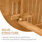 3-Piece Acacia Wood Bistro Set with 2 Folding Chairs and Coffee Table