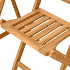 3-Piece Acacia Wood Bistro Set with 2 Folding Chairs and Coffee Table