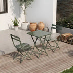 3 Piece Patio Bistro Set of Foldable Square Table and Chairs - 28.35 H x 21.65 W x 21.65 L