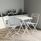 3 Piece Patio Bistro Set of Foldable Square Table and Chairs - 28.35 H x 21.65 W x 21.65 L