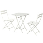 3 Piece Patio Bistro Set of Foldable Square Table and Chairs - 28.35 H x 21.65 W x 21.65 L