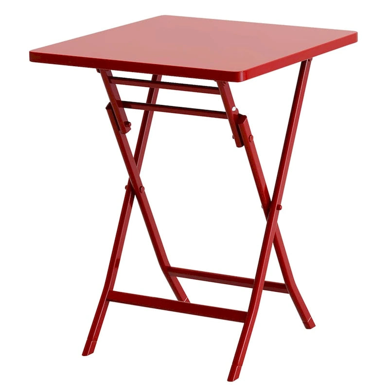 3 Piece Patio Bistro Set of Foldable Square Table and Chairs - 28.35 H x 21.65 W x 21.65 L