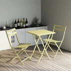 3 Piece Patio Bistro Set of Foldable Square Table and Chairs - 28.35 H x 21.65 W x 21.65 L