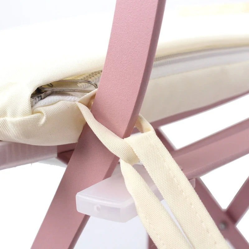 3 pieces Patio Bistro Balcony Metail Chair Table Set-Pink