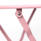 3 pieces Patio Bistro Balcony Metail Chair Table Set-Pink