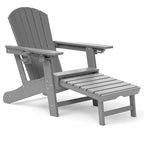 Outdoor Adirondack Chair Weather Resistant with Cup Holder/Ottoman