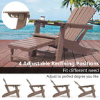 Outdoor Adirondack Chair Weather Resistant with Cup Holder/Ottoman