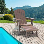 Outdoor Adirondack Chair Weather Resistant with Cup Holder/Ottoman