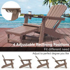 Outdoor Adirondack Chair Weather Resistant with Cup Holder/Ottoman