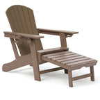 Outdoor Adirondack Chair Weather Resistant with Cup Holder/Ottoman
