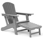 Outdoor Adirondack Chair Weather Resistant with Cup Holder/Ottoman