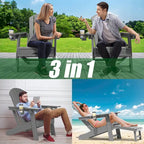 Outdoor Adirondack Chair Weather Resistant with Cup Holder/Ottoman