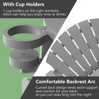 Outdoor Adirondack Chair Weather Resistant with Cup Holder/Ottoman