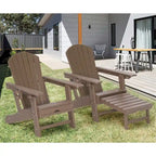 Outdoor Adirondack Chair Weather Resistant with Cup Holder/Ottoman