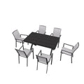 7 Piece Outdoor Patio Aluminum Dining Set