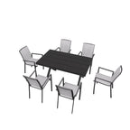 7 Piece Outdoor Patio Aluminum Dining Set
