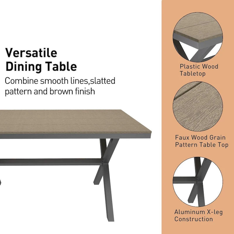7 Piece Outdoor Patio Aluminum Dining Set