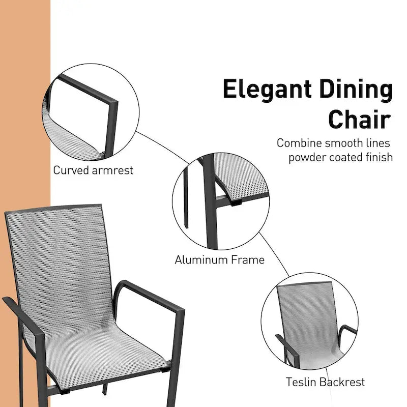 7 Piece Outdoor Patio Aluminum Dining Set