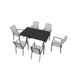 7 Piece Outdoor Patio Aluminum Dining Set