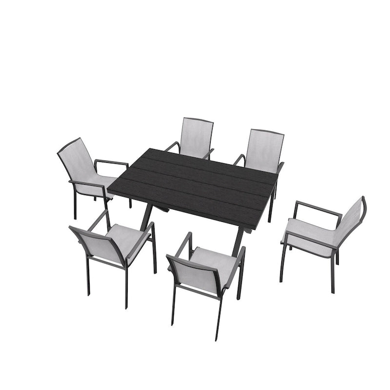 7 Piece Outdoor Patio Aluminum Dining Set