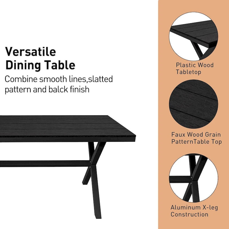 7 Piece Outdoor Patio Aluminum Dining Set