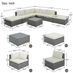8-Pieces Outdoor Patio Furniture Sets