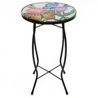 19 Floral and Butterfly Glass Patio Side Table