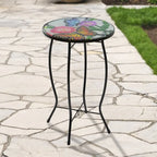 19 Floral and Butterfly Glass Patio Side Table
