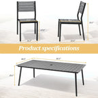 VredHom 7-Pieces Outdoor Aluminum Patio Dining Set with Stackable Chairs