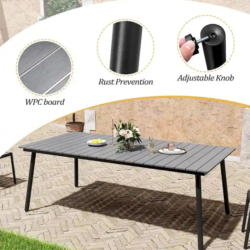 VredHom 7-Pieces Outdoor Aluminum Patio Dining Set with Stackable Chairs