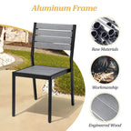 VredHom 7-Pieces Outdoor Aluminum Patio Dining Set with Stackable Chairs